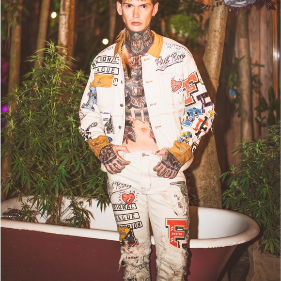 All Over Hand Drawn Slim Fit Pants